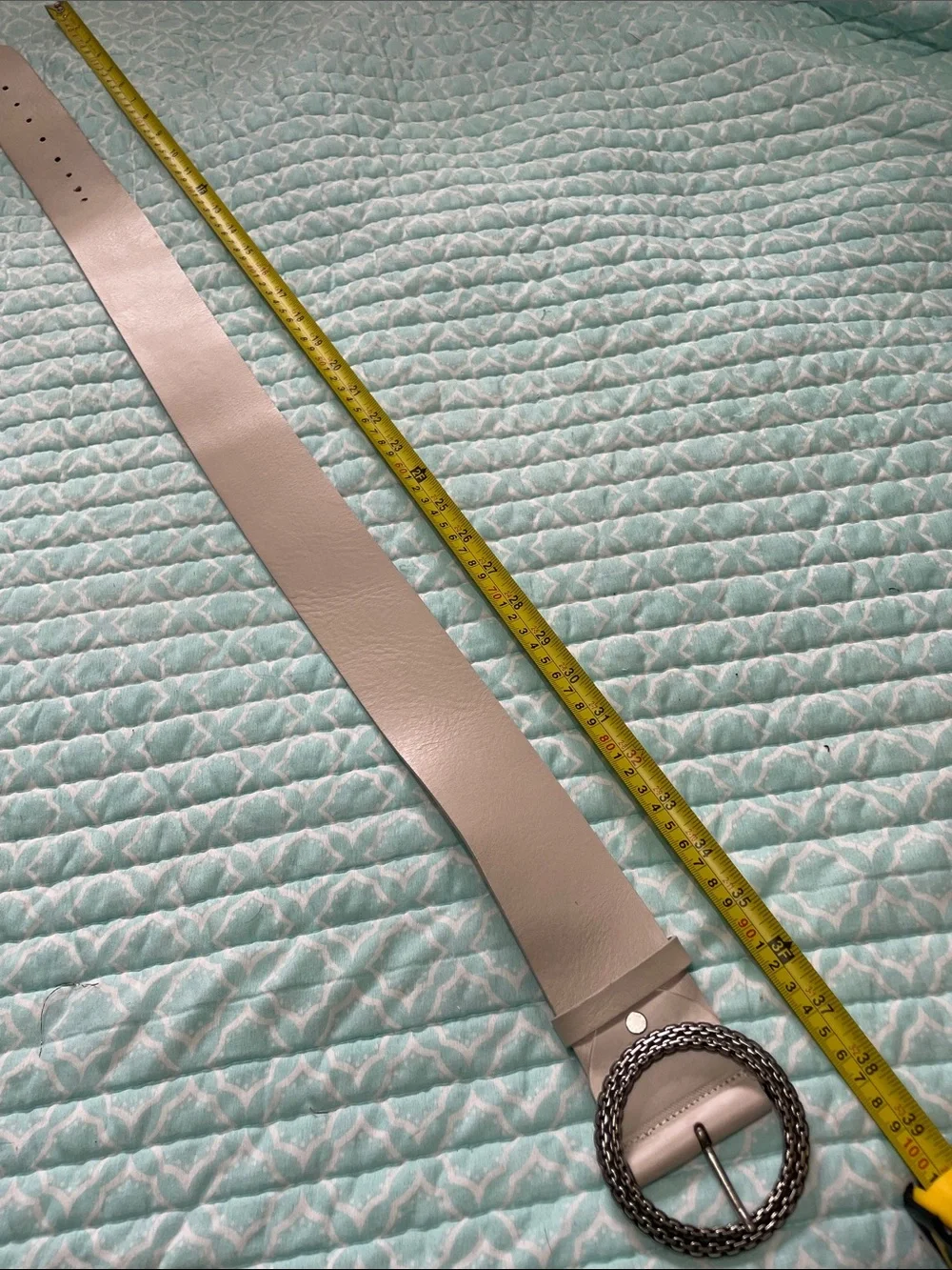 Valentina Italian made creamy tan wide statement belt